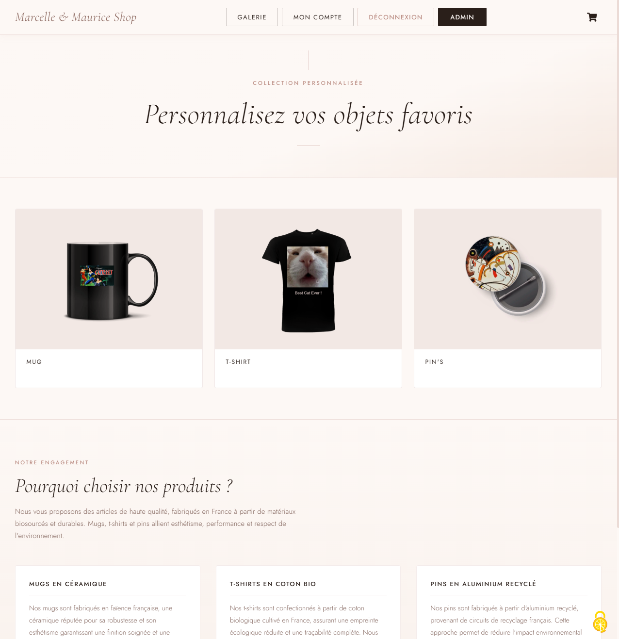 Marcelle & Maurice Shop — vue 1