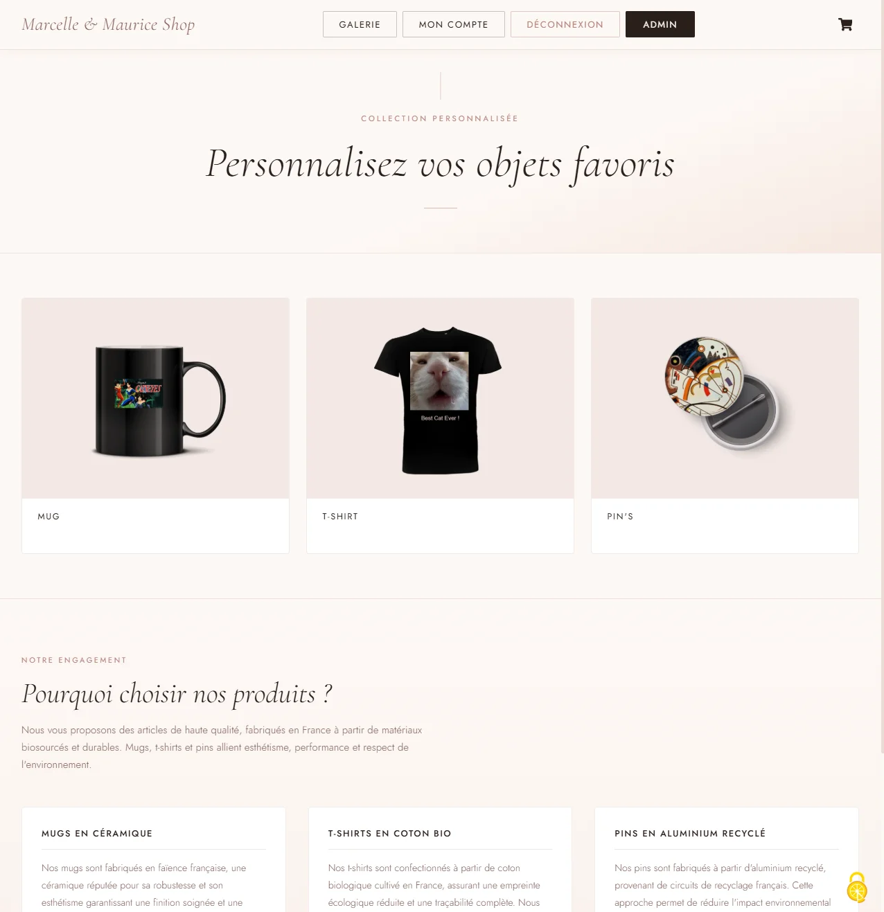 Marcelle & Maurice Shop — vue 1